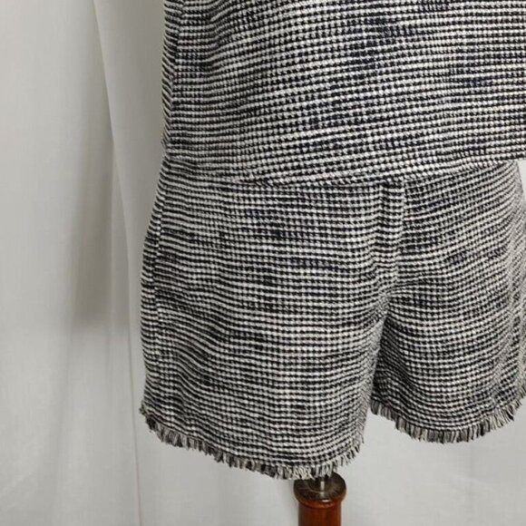 Ann Taylor Tweed Set S Top & Shorts  Black Fringe Summer NEW - Picture 6 of 11